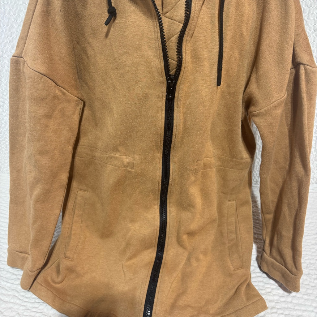 Zyia Tan Utility Jacket With Black Accents